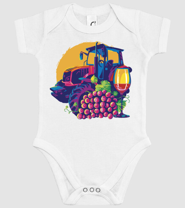 TRACTOR model alb pe tricou