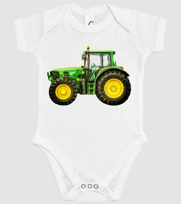TRACTOR model alb pe tricou