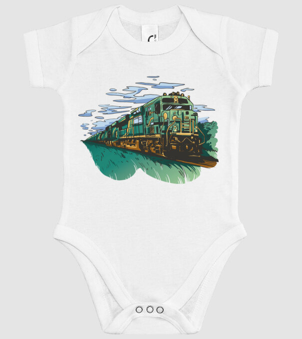 Trenuri model alb pe tricou