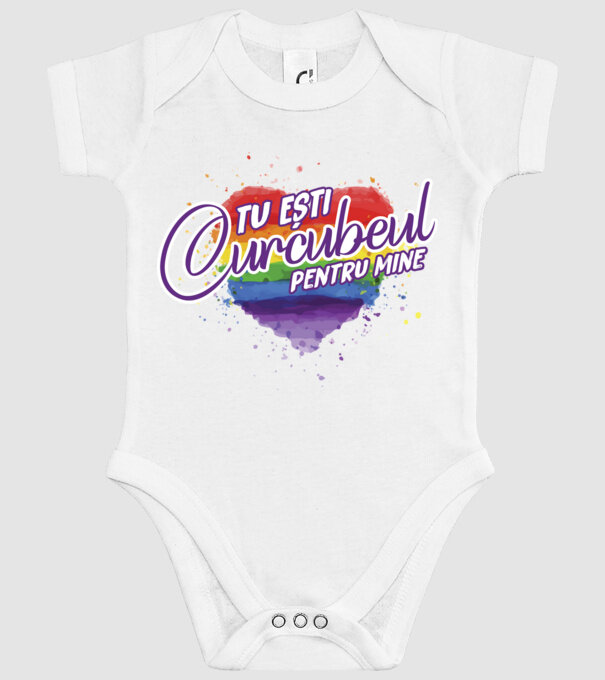 Tu ești curcubeul pentru mine model alb pe tricou