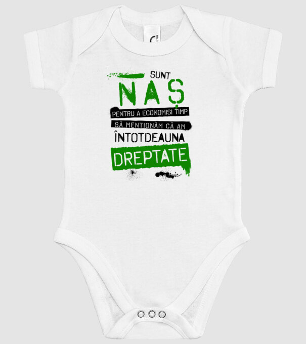 Sunt naș - pentru a economisi timp, să menționăm că am întotdeauna dreptate! model alb pe tricou