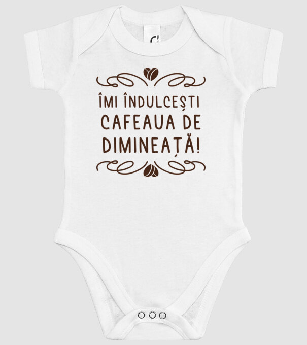 Valentine îmi îndulcești cafeaua de dimineață model alb pe tricou