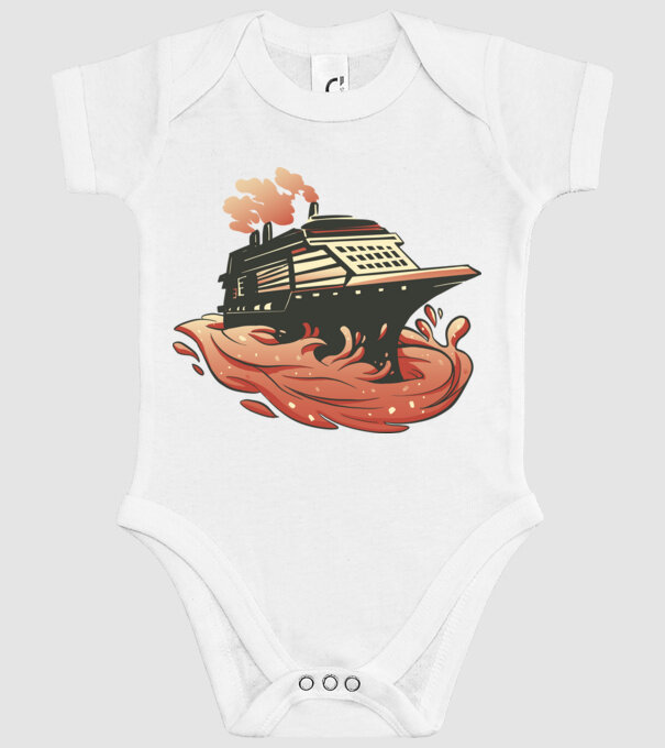Vapoare model alb pe tricou