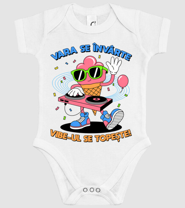 Vara se învârte model alb pe tricou