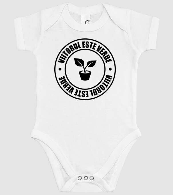 Viitorul este verde model alb pe tricou