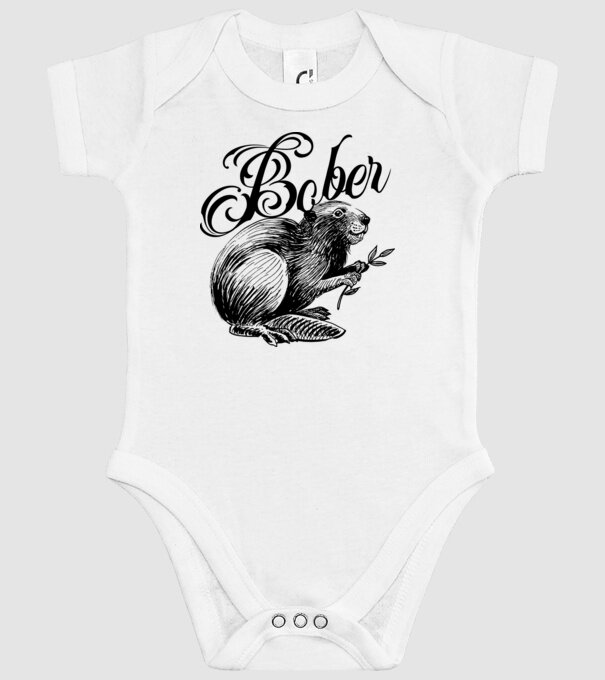 Vintage Bober model alb pe tricou