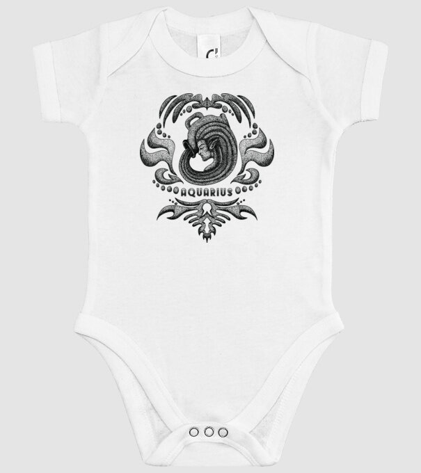 Vintage zodiac aquarius model alb pe tricou