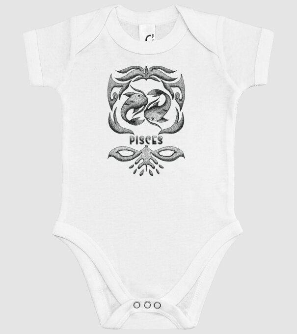 Vintage zodiac pisces model alb pe tricou
