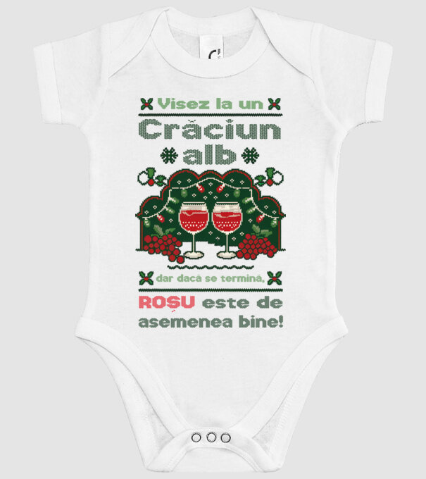 Visez la un Crăciun alb dar dacă se termină, Roșu este de asemenea bine! alb model alb pe tricou