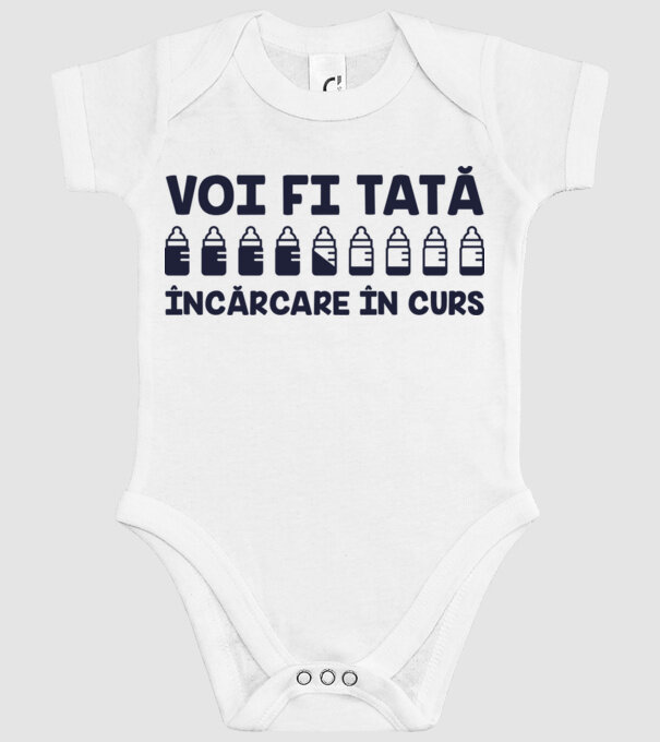 Voi fi tată - încărcare în curs model alb pe tricou