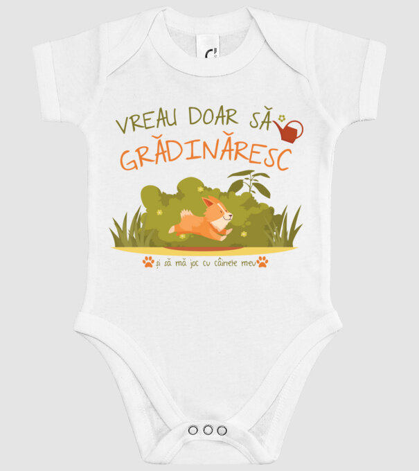 vreau doar să grădinăresc model alb pe tricou