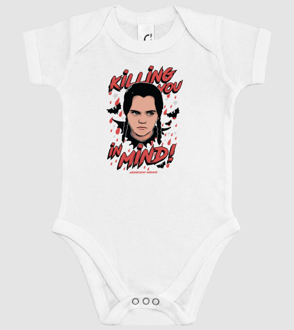 WEDNESDAY Killing You in my mind model alb pe tricou