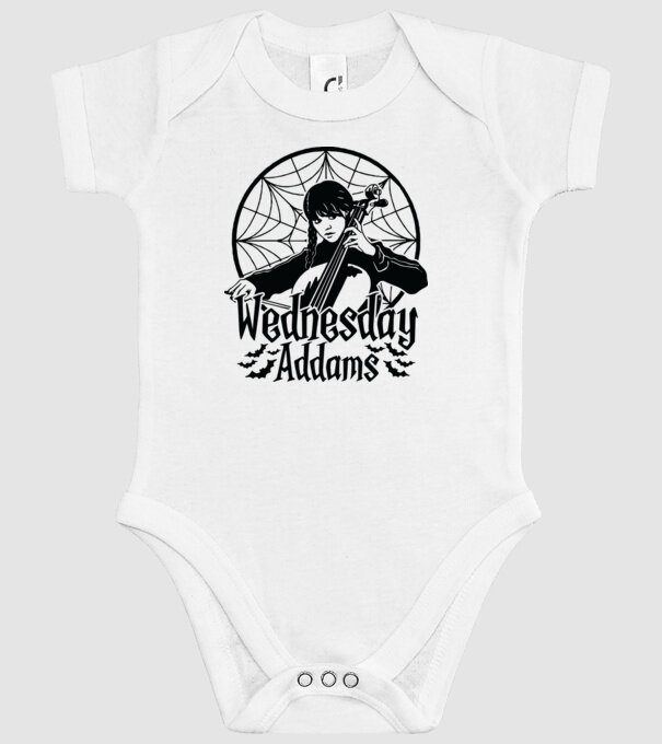 Wednesday Window model alb pe tricou