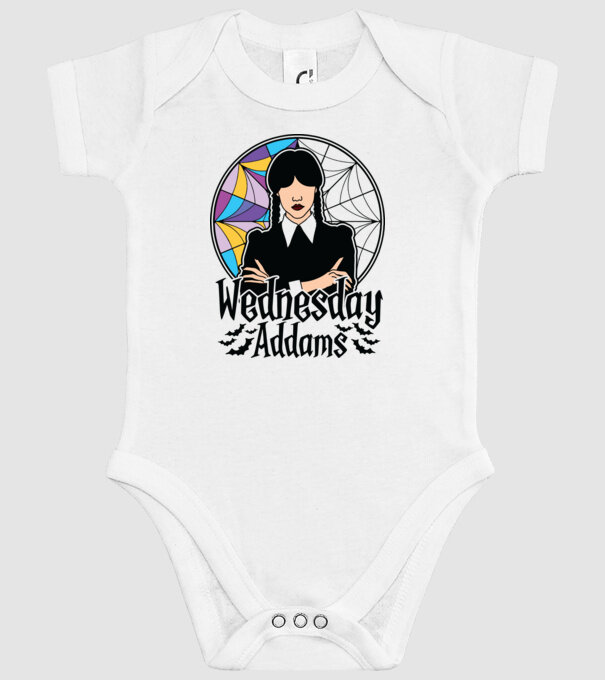 Wednesday Window colorful model alb pe tricou
