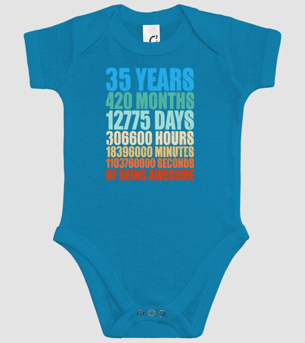35 years of being awesome model turcoaz pe tricou