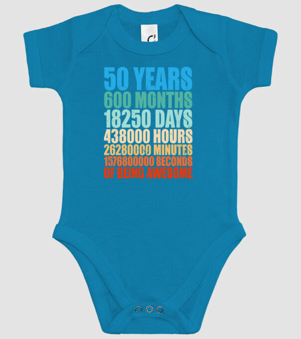 50 years of being awesome model turcoaz pe tricou