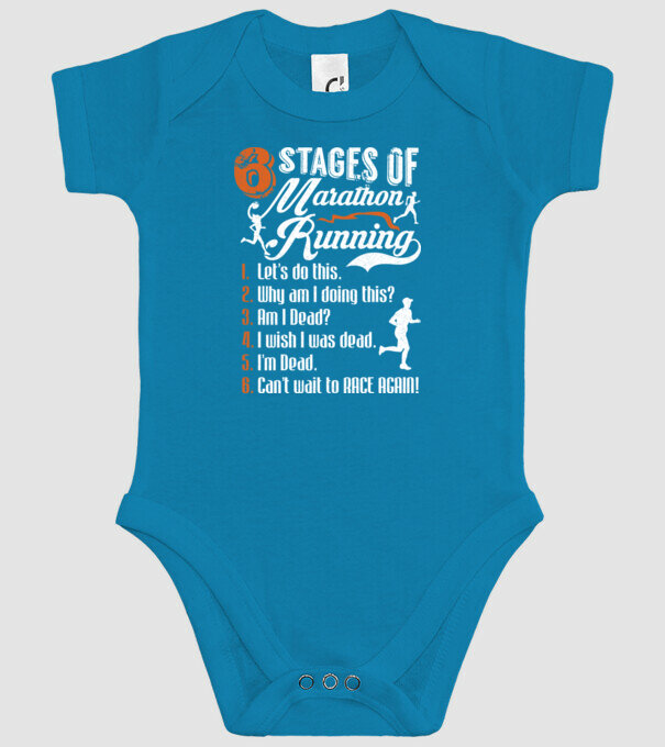 6 stages of marathon model turcoaz pe tricou