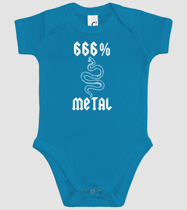 666 Metal model turcoaz pe tricou