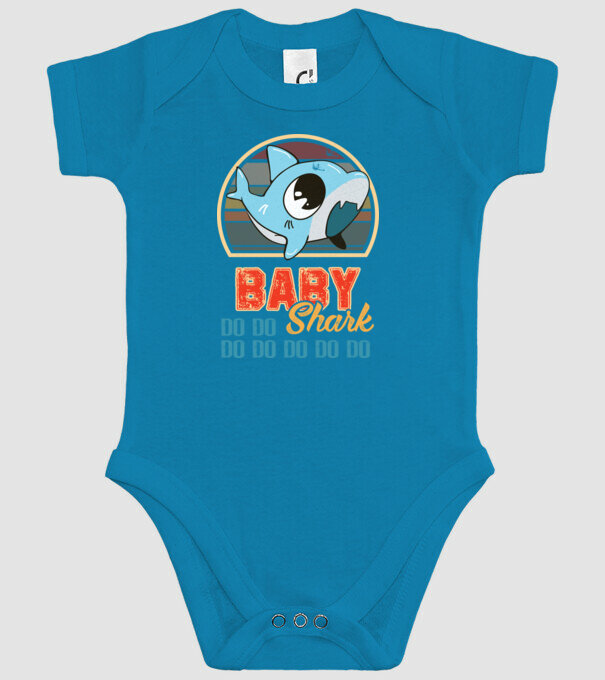 BabyBOY shark model turcoaz pe tricou