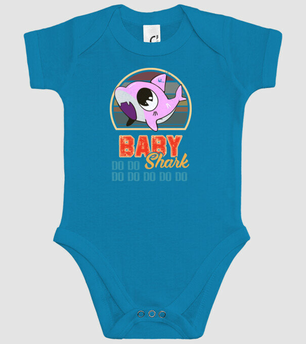 BabyGIRL shark model turcoaz pe tricou
