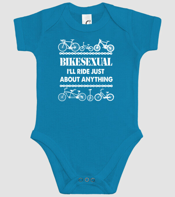 Bikesexual white model turcoaz pe tricou