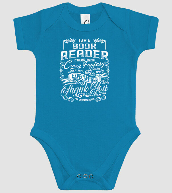 Book reader model turcoaz pe tricou