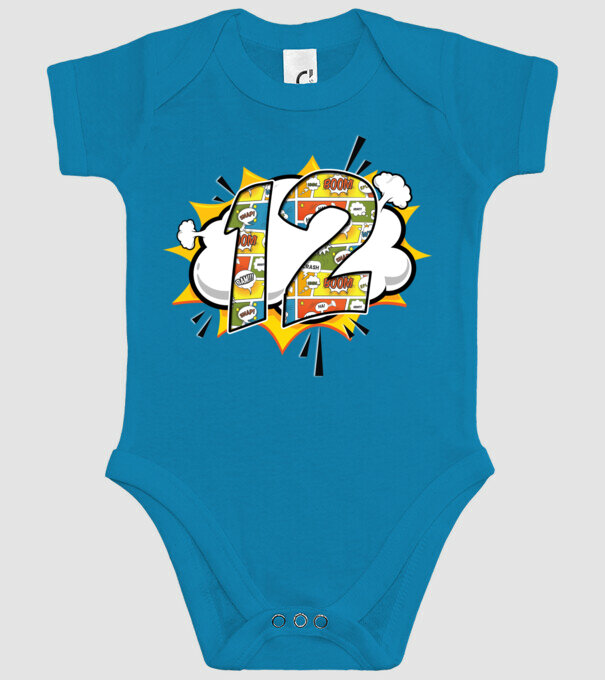 Birthday Comic Number 12 model turcoaz pe tricou
