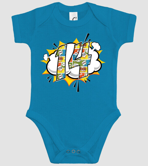 Birthday Comic Number 14 model turcoaz pe tricou