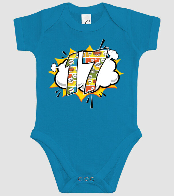 Birthday Comic Number 17 model turcoaz pe tricou