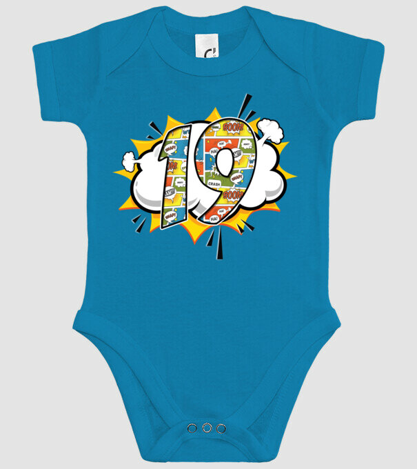 Birthday Comic Number 19 model turcoaz pe tricou