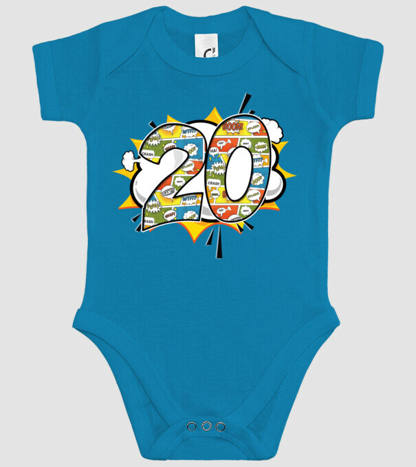 Birthday Comic Number 20 model turcoaz pe tricou