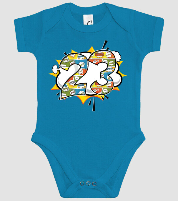 Birthday Comic Number 23 model turcoaz pe tricou