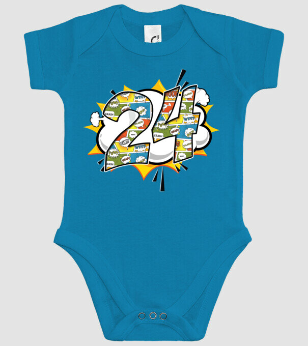 Birthday Comic Number 24 model turcoaz pe tricou