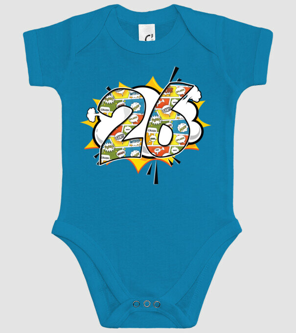 Birthday Comic Number 26 model turcoaz pe tricou