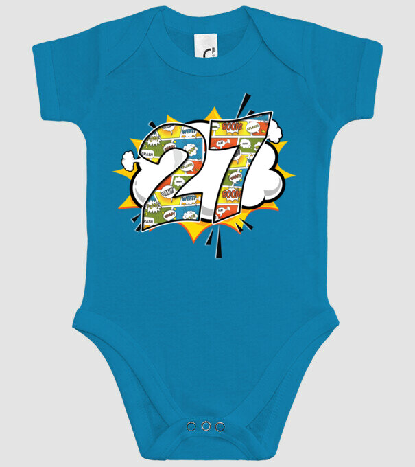 Birthday Comic Number 27 model turcoaz pe tricou