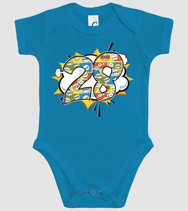 Birthday Comic Number 28 model turcoaz pe tricou
