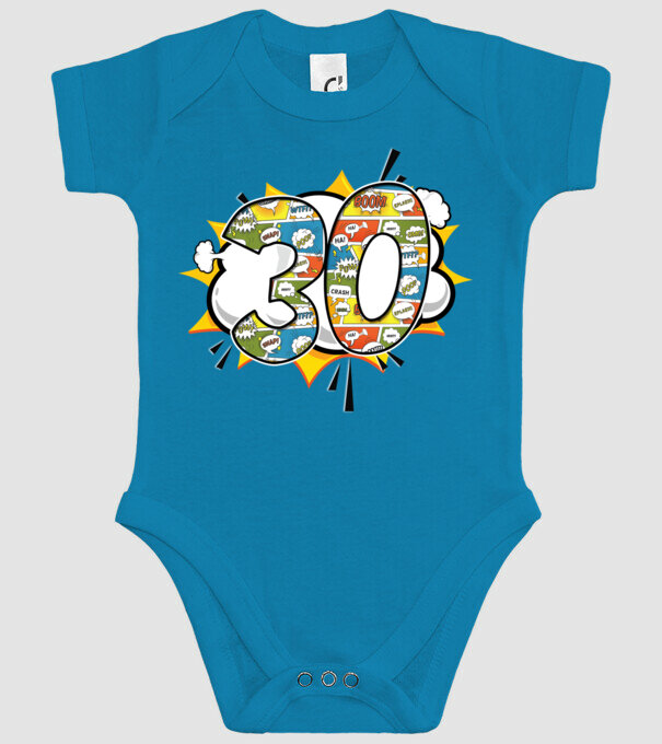 Birthday Comic Number 30 model turcoaz pe tricou