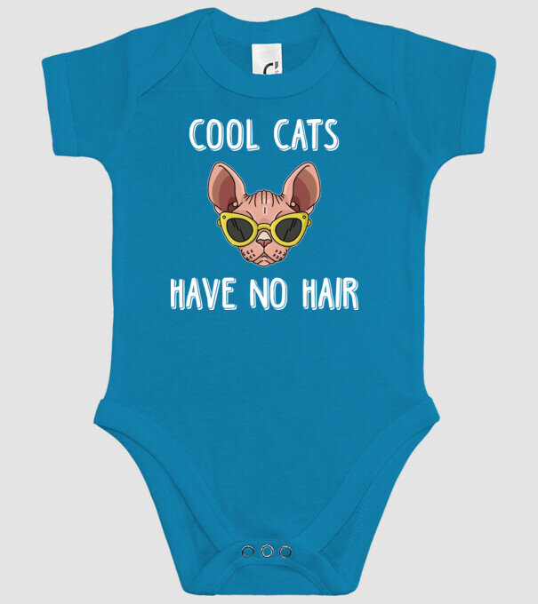 cool cats have no hair model turcoaz pe tricou