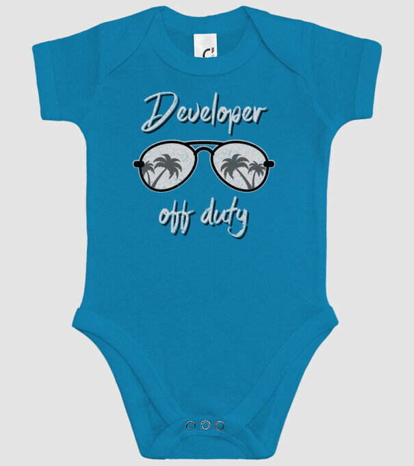 Developer off duty model turcoaz pe tricou