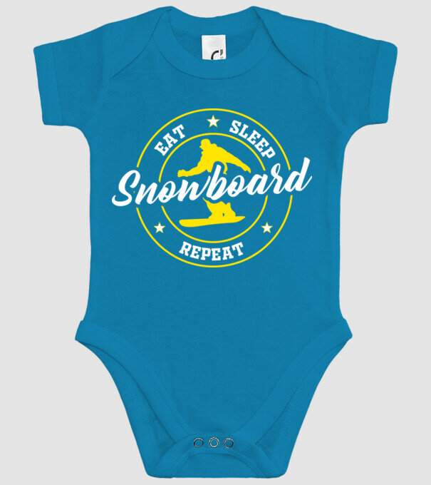 eat sleep snowboard model turcoaz pe tricou