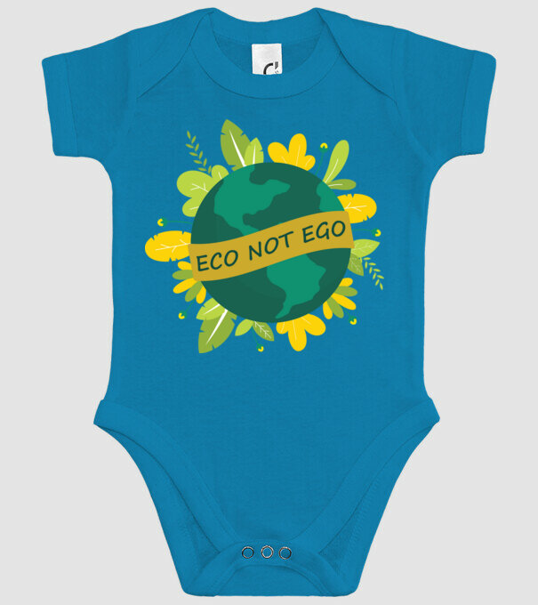 ECO NOT EGO model turcoaz pe tricou