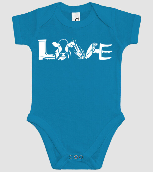 Farm love Cu tractor model turcoaz pe tricou