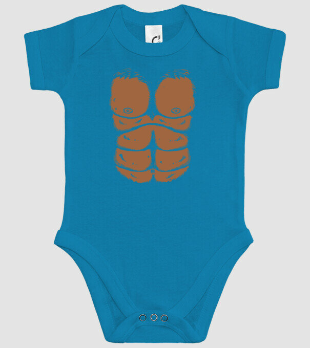 Piept de gorilă carnaval model turcoaz pe tricou