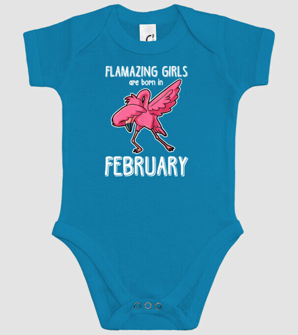 Flamazing girls are born in february model turcoaz pe tricou