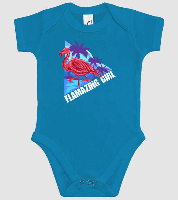 Flamingo girl model turcoaz pe tricou