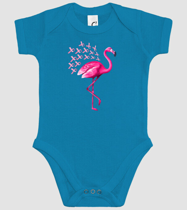 Flamingo pink model turcoaz pe tricou