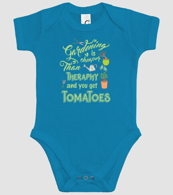 Gardening is cheaper than theraphy model turcoaz pe tricou