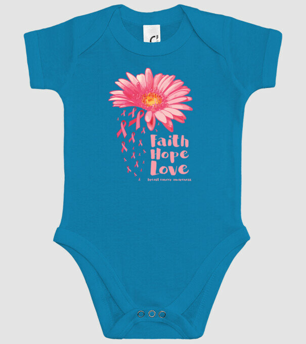 Gerbera faith hope love model turcoaz pe tricou