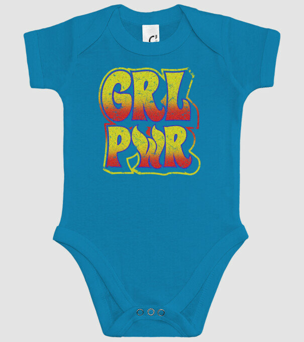Girl Power retro model turcoaz pe tricou