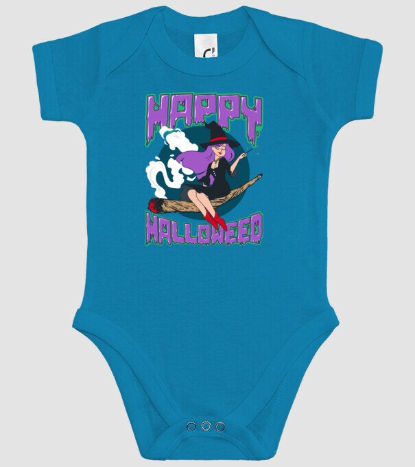Happy Halloweed model turcoaz pe tricou